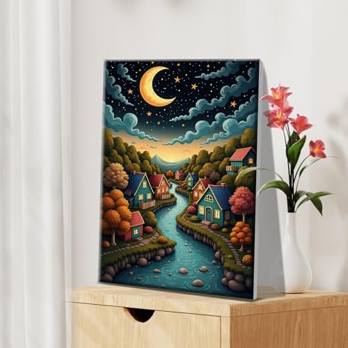 JOOZ Landscape Paint by Numbers Kit for Adults with Frame, 8x12 Inch - Image 6