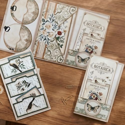 Autumn Super Simples Junk Journal Folio Kit Mini Project,Folio Booklet Craft Kit, Junk Journal Kit, Scrapbooking Supplies, Journaling Decor, Mini Folio Writer Folder Project, Arts & Crafts Gifts by Unknown