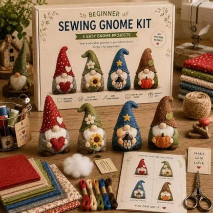 Sewing Kit for Beginners, DIY Felt Sewing Fabric Animal Craft Ornament Kit with Pre-Cut Fabric & Instructions, Handmade Plush Animal Craft Set for Adults Beginners Home Decor (Color D 1set) by Unknown