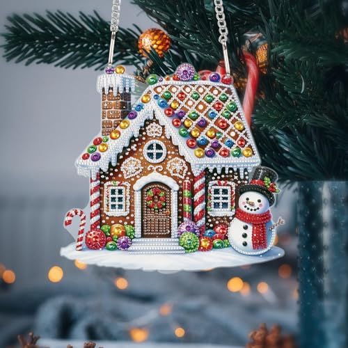 5D DIY Diamond Painting Pendant kit, Candy House Special Handmade Diamond Pendant, Suitable for Home, Window Decoration, Christmas Birthday Creative Gift Preferred by Tontut