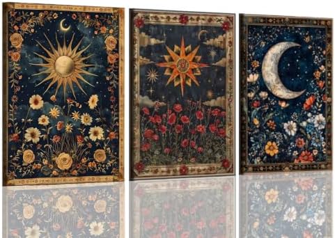 AIBOERL 3 Pack Paint by Numbers Kit for Adults Beginner,Sun Moon, 12X16In by AIBOERL