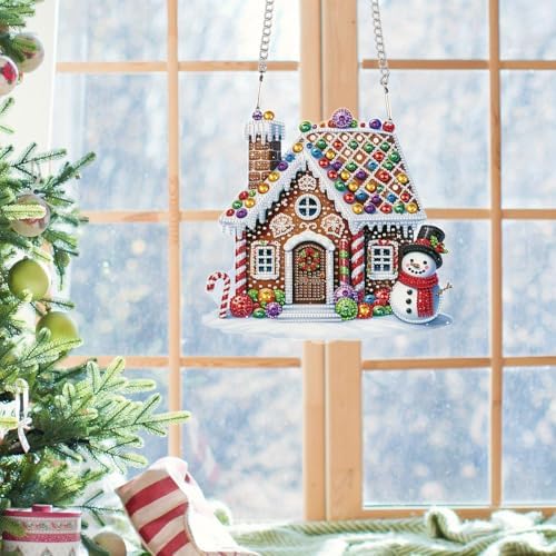 5D DIY Diamond Painting Pendant kit, Candy House Special Handmade Diamond Pendant, Suitable for Home, Window Decoration, Christmas Birthday Creative Gift Preferred - Image 6