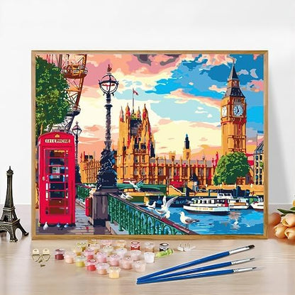 QUITEDEW Big Ben Paint by Number Kit for Adults Beginner 16x20 Inch - Image 3