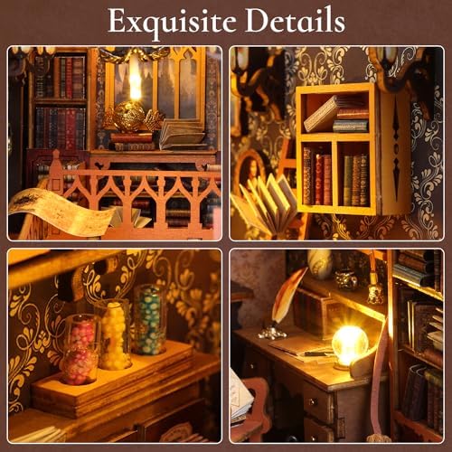 DIY Book Nook Miniature Kit with Sensor Light & Dust Proof for Teens Adults - Image 5