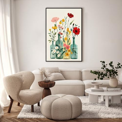 Framed Paint by Numbers Kit for Adults, Easy Wildflowers, 8 x 12 Inch - Image 2
