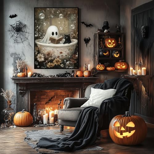 Ausanrl Halloween Paint by Numbers with Frame Wooden Easel - Paint by Number Adult, Halloween Frame Paint by Numbers,Gifts and Home Wall Decor 12x16inch - Image 3