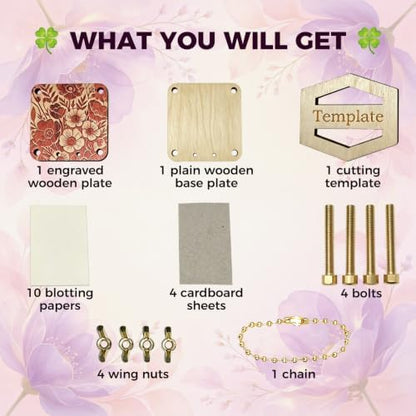 Baroce Mini Flower Press Kit, Flower Pressing Craft kit for Flowers Drying - Image 3
