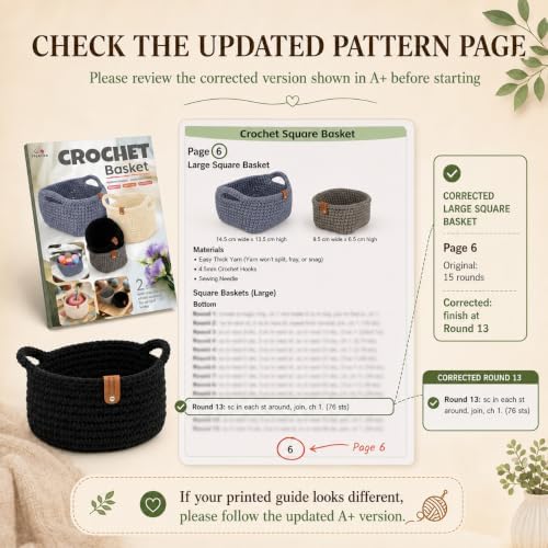27PCS Crochet Basket Kit for Beginners,Grey Square Basket,Gift Box Package - Image 4