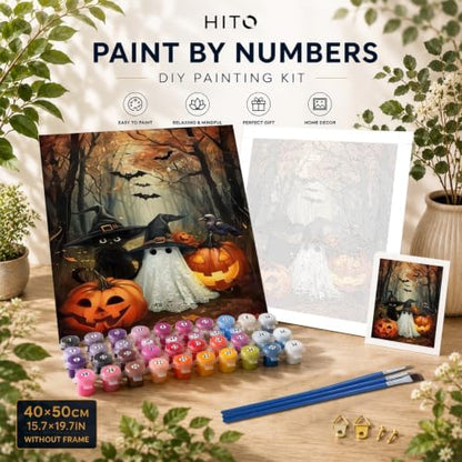 HITO Halloween Paint by Numbers Kit for Adults Ghost Frameless 16x20 Inch - Image 2