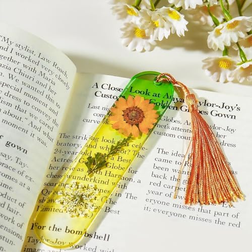 3 Pcs Bookmark Silicone Molds, Rectangle Bookmarks Molds with 40 Pcs Tassels, Bookmarks Resin Mold for DIY Home Decoration, Art Crafts, Birthday Gifts (Bookmark) - Image 3