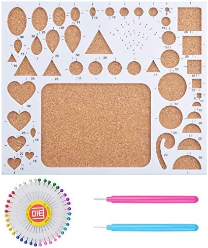 1 Set of Paper Quilling Template Board Quilling Mould with 2pcs Quilling Slotted Tools and 40pcs Pearl Head Pins for DIY Paper Craft by Aylifu