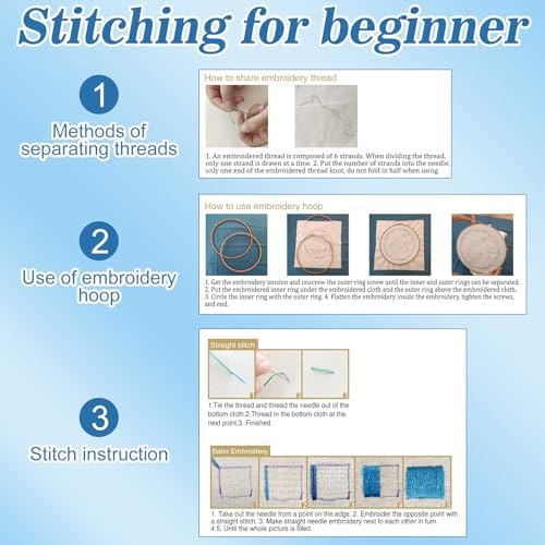 Mindsoft 3 Set Needlepoint Kit for Beginners with Hoop,Sea Bird - Image 6