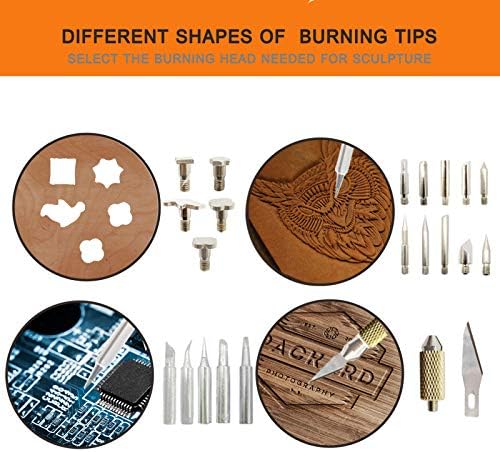 Wood Burning Kit, 110 Pieces Wood Burning Tool with Adjustable Temperature 200-420°C, Professional Wood Burner Pen for Embossing Carving Soldering - Image 4