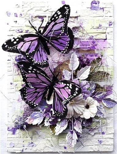 WUSARPLY Stamped Cross Stitch Kits,Flowers Needlepoint Butterfly Counted Cross Stitch Kits for Adults Beginners,Full Range of Cross-Stitch Stamped Kits Needlecrafts by WUSARPLY