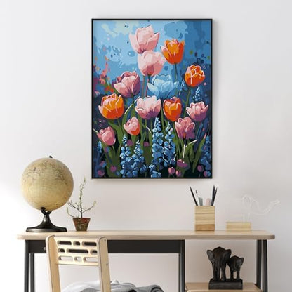 Yezavesu Flowers Framed Paint by Numbers Kit for Adults Beginner - Image 6