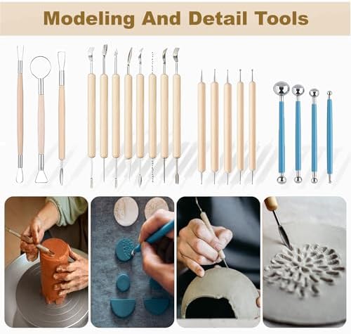 CeeVian Pottery Sculpting Tools Set 43PCS Clay Carving Tools - Image 5