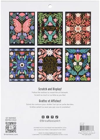 Brea Reese Butterfly Garden Scratch Art Paper Pad, 6 Metallic Designs - Image 2