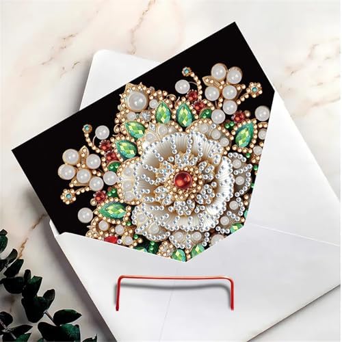POETRYDRAW 6 Pack 5D DIY Diamond Art Painting Mandala Greeting Card Kit, Diamond Art Birthday Holiday Greeting Card, Crafts Kit Creative with Envelope - Image 5