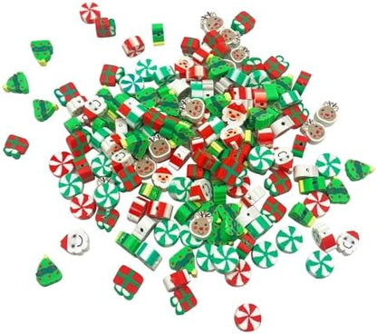 100 Pcs Christams Polymer Clay Beads Mixed Heishi Spacer Beads Supplies for DIY Bracelet Earring Necklace Jewelry Making - Image 2