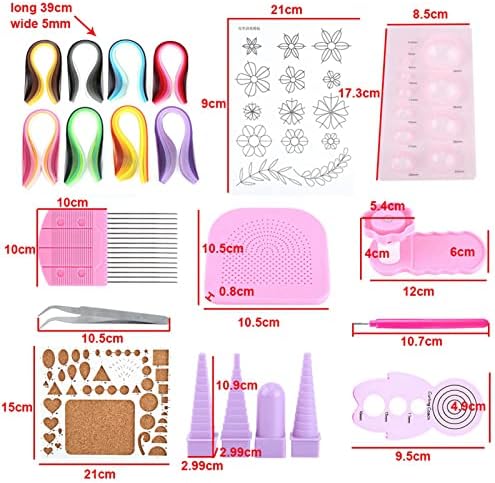 Tomedny Paper Quilling Kit, 800 Strips and Quilling Tools Complete Set for Beginners to Advanced Users Art Paper DIY Craft for Classroom Teaching - Image 4