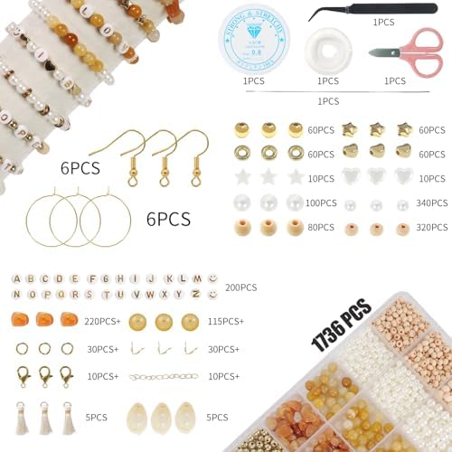 Jewelry Making Supplies Kit, Bracelet Making Kit, Natural Stone Beads - Image 2