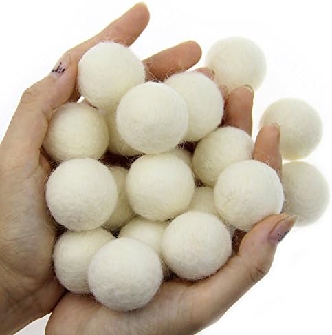 Zasy 30mm Needle Wool Felt Balls Foam Filled Wool Felt Pom Pom Home Decor DIY (White) - Image 5