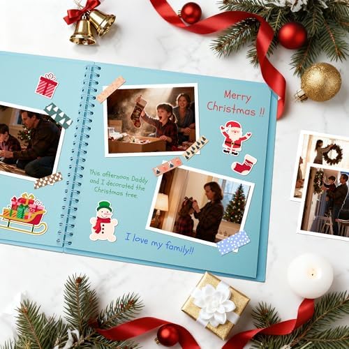 DIY Scrapbook Photo Album,40 Pages,8x8 Inch,Light Blue - Image 2