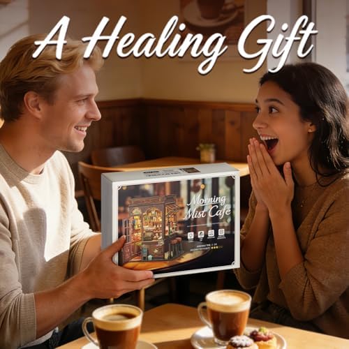 Book Nook Kit DIY Miniature House 3D Wooden Puzzle - Morning Mist Cafe - Image 7