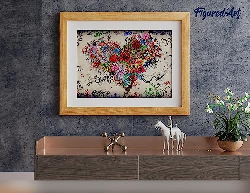 Figured'Art Paint by Numbers Kit for Adults Love Flowers 16"x20" - Craft Art Painting Rolled Canvas with DIY Wooden Frame - Image 4