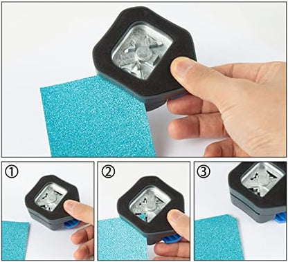 QIQQIKIN Corner Cutter 3 in 1 (R5+10MM+Scallop) Edge Rounder Punch, Paper Corner Punches for Paper Crafts, Picture Photo Clipper Laminating Scrapbook Chomper Business Card Making Junk Journal Supplies - Image 5