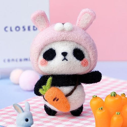 GOTOTOP Needle Felting Kit, Wool Felt Panda Pendant DIY Craft Set, Beginner Friendly Handmade Project, Compact 100 G Materials Kit for Kids Teens Adults Home Craft Time (#3) - Image 6
