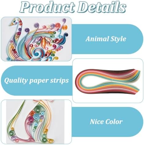 WEBEEDY 20 Sets Paper Quilling Kits for Beginners DIY Lovely Animal Quilling Card Making Kits with 36 Colors Strips, 20 Cards, Paper Quilling Tools and Supplies Home Room Wall Art Decor Creative Gift - Image 3