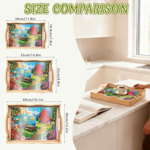 DOTSOPS DIY Blue Car Diamond Painting Serving Tray with Handle for Adults - Image 5