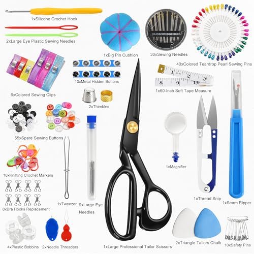 SUTQIGUI Sewing Kit for Adults with Heavy Duty Fabric Scissors, 241 Pcs Newly Upgraded Hand Travel Sewing Kit Professional Needle and Thread Kit, Portable Sewing Supplies for Travel Home Beginners - Image 2