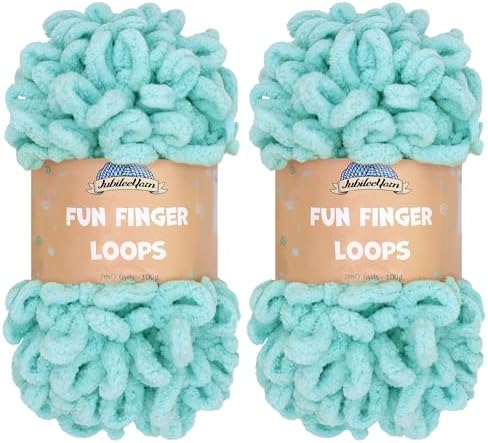 JubileeYarn Fun Finger Loops Yarn - Blue - 2 Skeins by BambooMN