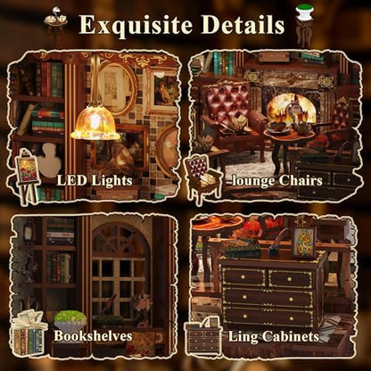 SUNNINO Book Nook Kits for Adults, DIY Miniature Dollhouse Kit - Image 4