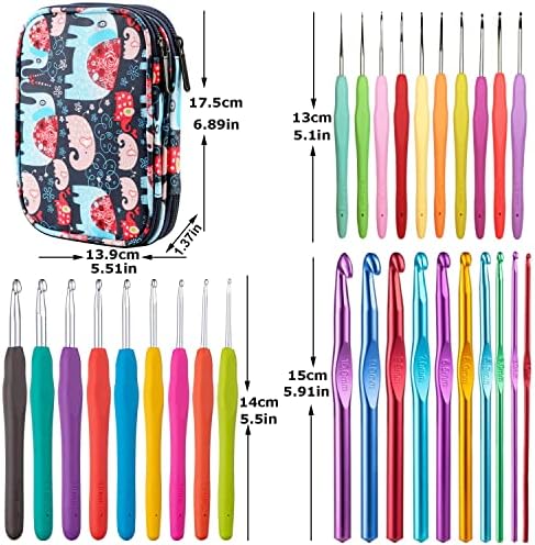100pcs Crochet Hooks Set in Case Ergonomic Soft Grip Handles Weave Yarn Knitting Needles Kit and Crochet Needle Accessories Crochet Kit Complete Crochet Set for Beginners and Experiecced Crochet Lover - Image 2