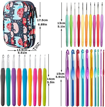 100pcs Crochet Hooks Set in Case Ergonomic Soft Grip Handles Weave Yarn Knitting Needles Kit and Crochet Needle Accessories Crochet Kit Complete Crochet Set for Beginners and Experiecced Crochet Lover - Image 2