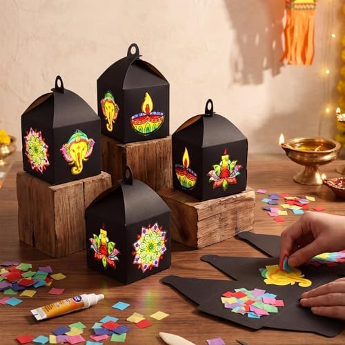 Maitys 16 Set Diwali Pichwai Paper Lantern Suncatcher Craft Kits - Image 2