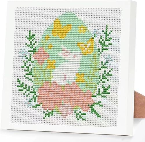 Tiwabb Easter Egg Stamped Cross Stitch Kits for Adults Beginners with Frame by DIYHomeDecor