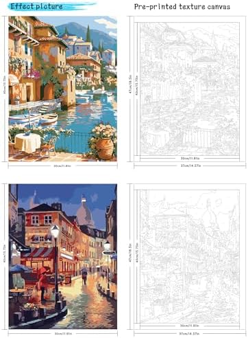 QUITEDEW 2 Pack Paint by Numbers Kit for Adults Colorful Box11.8x15.7 Inch - Image 2