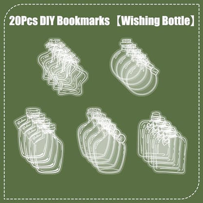 Large Size Transparent Dried Flower Bookmarks, 20 PCS Handmade DIY Flower Page Clips,World in Bottle-Making Stunning Herbarium(Wishing Bottle) - Image 3