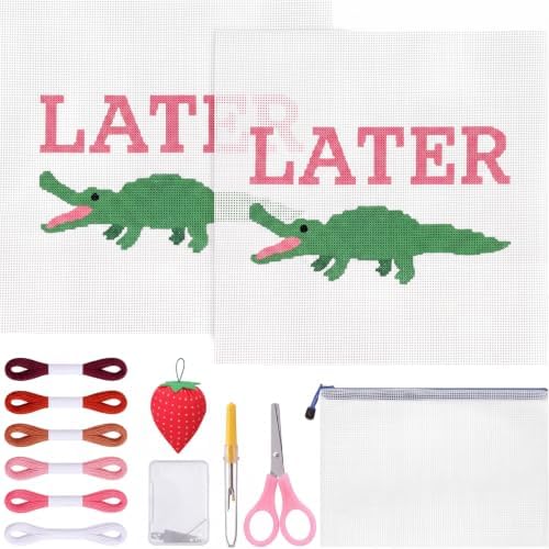 XunYee Needlepoint Canvas Kit, Later, Alligator by XunYee