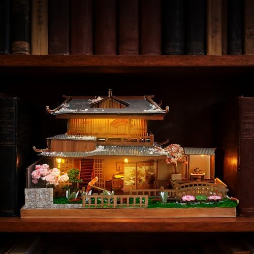 DIY Tiny House Building Kit for Adult Mini Japanese Cherry Blossom Miniature House Kit 3D Puzzles Tiny Home for Adults Unique Doll House Kit Gifts - Image 3