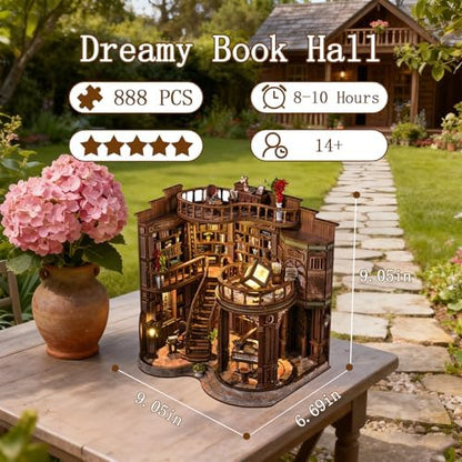 OZJAY Dreamy Book Hall Book Nook Kit 3D Wooden Puzzles for Adults - Image 3