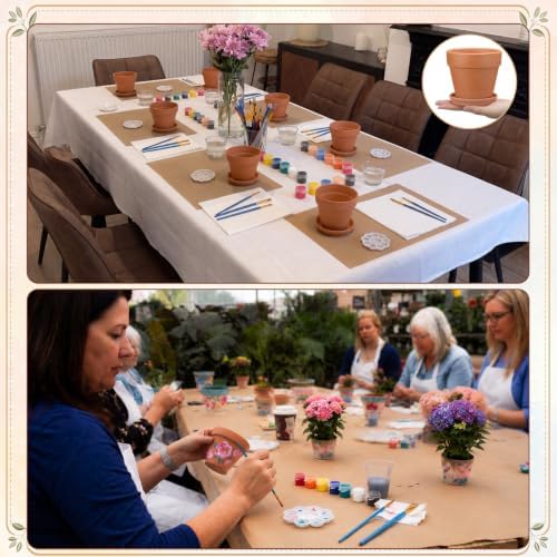 Ferrochef 6 Set 6 Set 4.7'' Terracotta Flower Pot Painting Craft Kit - Image 3