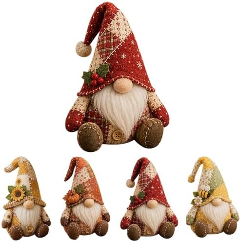 TREBIN Patchwork DIY Sewing Kit for Adults Beginners, Animal Craft Kits, Handmade Beaded Fabric Cover, Sewing Craft Kit for Home Decor Keychain Tissue Box Cover (Winter Thanksgiving Christmas Grome) by TREBIN