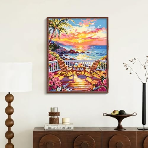 ZTOTZ Paint by Numbers Kit for Adults Sunset Landscape Art 16x20 Home Decor - Image 2