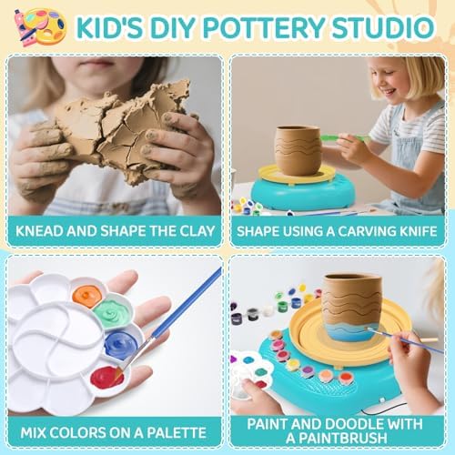 Pottery Wheel for Kids, Complete Kit with Air-Dry Clay, Ages 8-12 - Image 4
