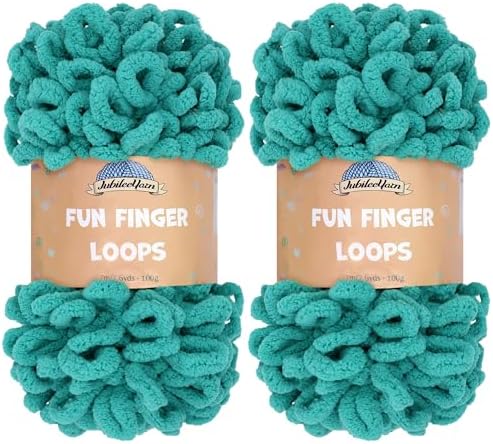JubileeYarn Fun Finger Loops Yarn - Aquamarine - 2 Skeins by BambooMN